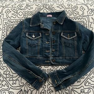 Cropped sequined Jean Jacket